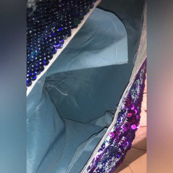 NWT!!! Aidan Mattox Teal/Purple FlipSequin Cocktail Spagh Strap Dress Sz 2 - Picture 13 of 14